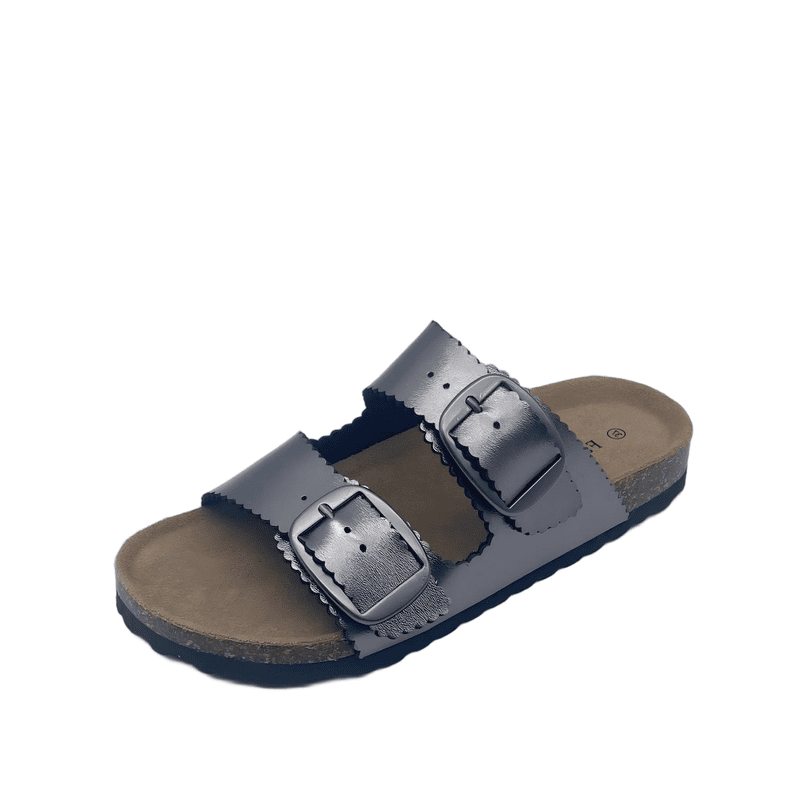 Womens Two Buckles Cork Footbed Ajustable Outdoor Sandals